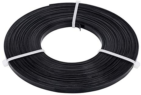 BENECREAT 10m (32FT) 5mm Wide Flat Jewelry Craft Wire 18 Gauge Aluminum Wire for Bezel, Sculpting, Armature, Jewelry Making - Black, 10m/Roll