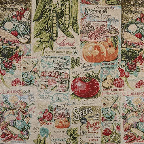 Kt KILOtela - Stoppningstyg – dekorativt tyg – Gobelin Jacquard – styck: 100 cm längd x 280 cm bredd | frukt och grönsaker – flera färger