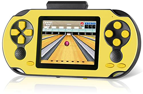 TaddToy 16 Bit Handheld Game for Kids Adults, 3.0'' Large Screen Preloaded 230 HD Classic Retro Video Games with USB Rechargeable Battery & 3 Game Cartridges for Birthday Gift for Kids 4-12 (Yellow)