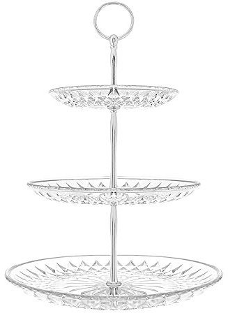 3 Tiers Cake Stand, Round Silver Cupcake Display Stand , Clear Acrylic Dessert Fruit Plates, Afternoon Tea Stands for Party Wedding Birthday