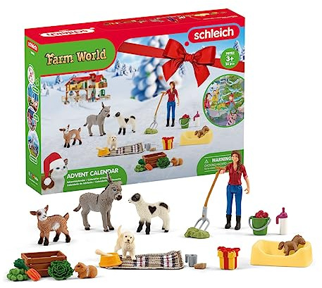 schleich 98983 Calendario dell'avvento FARM WORLD 2023, da 3 anni, FARM WORLD - Playset, 24 pezzi
