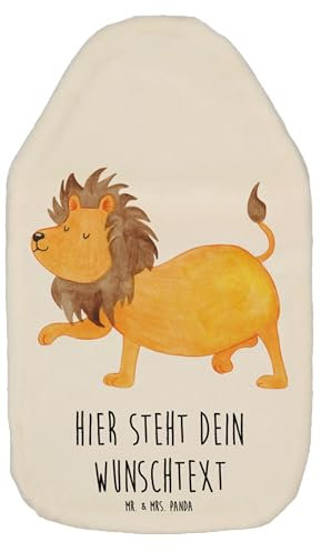 Mr. & Mrs. Panda Personalisierte Wärmflasche Sternzeichen Löwe - Personalisierte Geschenke, Aszendent, Geburtstag August, König der Tiere, Geschenk