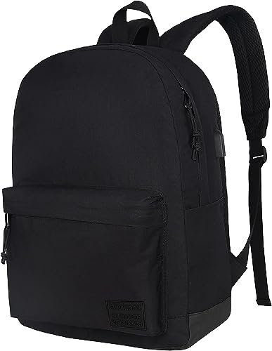 SUPACOOL Casual Laptop Backpack for Men and Women, Classic backpack for College Travel Work, Lightweight Pack Back(black)