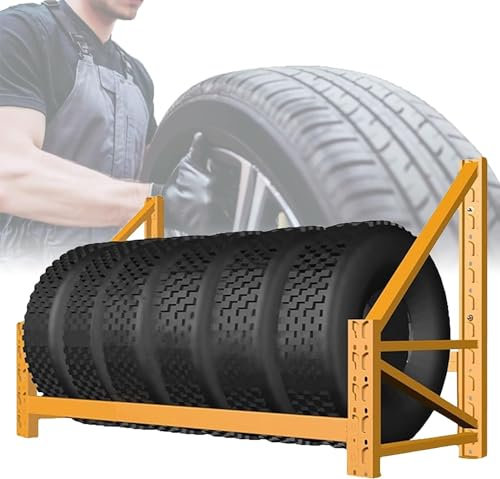 HACSYP Reifenhalter, wandmontiertes Metall-Garage-Reifenlagerregal, hängendes Multi-Reifenregal, Reifenlagerregal, einfache Montage, Wohnung, Werkstatt, Keller (Size : 150cm/59in)