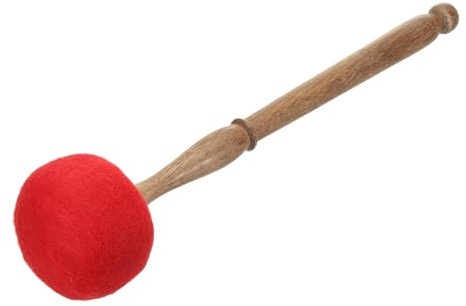 sourcing map Singing Bowl Mallet Strike 7.5x35CM Wool Red Sound Bowl Drum Stick for Meditation Yoga Relax