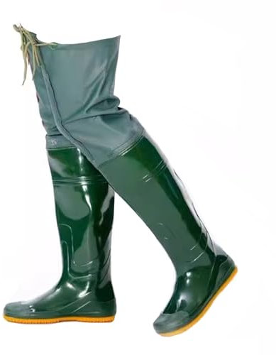 KPHYMOD Watstiefel Wathose Aus PVC, Hüftstiefel Für Herren Und Damen, Dicke Sohle Aus Rindersehne, Leicht, Wasserdicht, Für Angeln Und Jagen(38 EU)