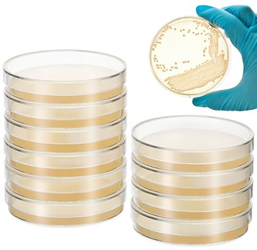 Garneck Set of Petri Dishes Pre-Filled with Agar - Ideal for Mushroom Cultivation Science Experiments & Projects Laboratory Essentials Child Stripe Specimen Collection 10pcs