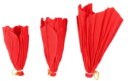 VIEWLEAF Romantische Hochzeitsfeier - Papierblumen als Dekoration für Wand oder Hintergrund - Perfekte Atmosphäre (Rot,20cm+25cm+30cm)