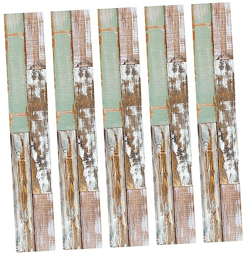 WATIIFUFU 5stücke Selbstklebende Holzplanken Bodenaufkleber Für Wohnräume Küche Und Badezimmer Abnehmbar Mit Natürlichem Holzmaserungsdesign