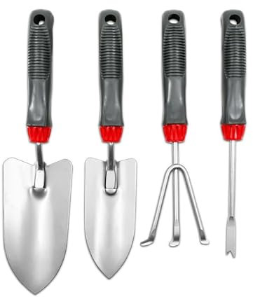 Elkoza Garden Tools, 3 Pieces shovel, a mattock and a rake Gardening Tools, Stainless Steel Garden Tools Set Hand Tools Gift Kit with Heavy Duty Gardening Gifts for Women & Men (3)
