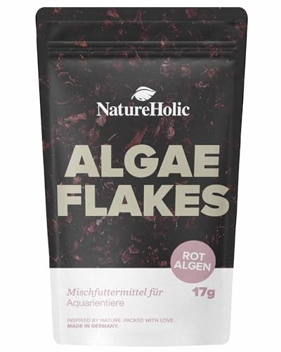 NatureHolic AlgaeFlakes | 100% copos de algas Palmaria Palmata, alimento natural para peces ornamentales, gambas, caracoles y cangrejos de río, rico en calcio, vitaminas y oligoelementos, 100 ml