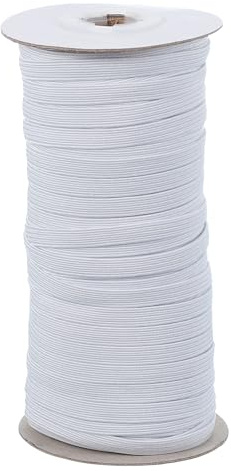 PATIKIL Bandes Élastiques 6mm x 45 Mètres, Cordon Élastique Plat en Polyester pour Couture Bricolage DIY, Blanc