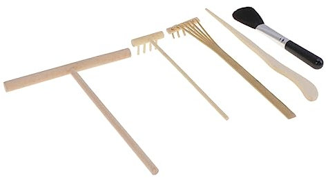 TOYANDONA 5pc Japanese Zen Garden Tool Set Microlandschaft Rakes for Sand Meditation Miniature for Relaxation and Creativity