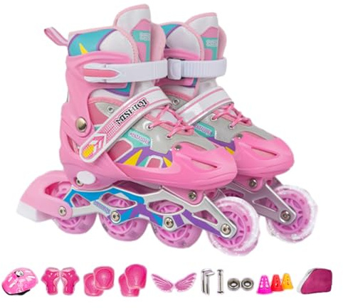 UUE Inline-Skates, 4 Einstellbare Größen von Inliner Kinder, Umschaltbare Doppelreihe Inline Skates, Bequeme und atmungsaktive Inlineskates, Inlineskates für Kinder, Jugendliche (Medium(EU 32-37))