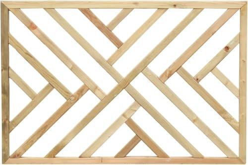 Contemporary Wooden Lattice Decking Panel, Green Treated, (W) 1130mm x (H) 760mm x (T) 34mm