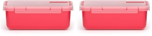 Valira Porta alimentos - Contenedor hermético de 0,75 L hecho en España, color frambuesa (Paquete de 2)