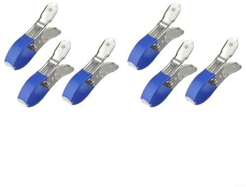 Pool Cover Clips Set Windproof Winter Protection with Protective Sleeves for Above-Ground Hard-Edged Pools Maximum Edge Thickness 2.1 Inches Multi-Functional Household Tool (6pcs blue)