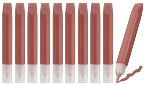 PATIKIL 10 Pack Suncatcher Paint Pens, Brown Sun Catcher Paint Pens 10ML Each Stained Glass Window Art Kit for Painting Glass Pigment Crafts