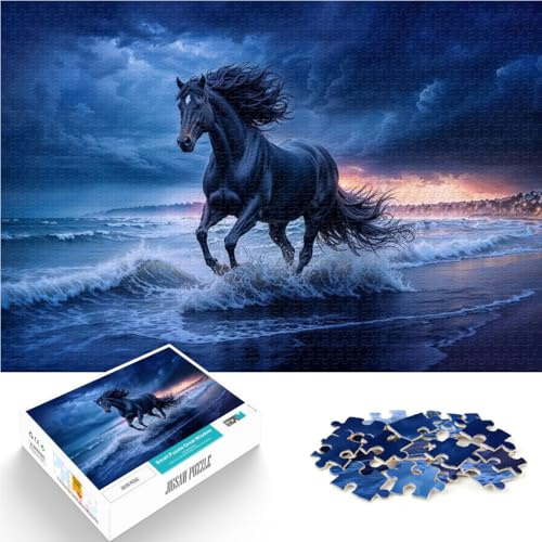 Puzzle 1000 pièces pour Adultes Majesté Noire Fabriqué en Carton pour Les 14 Ans et Plus Jouets éducatifs et d'apprentissage Jeux familiaux Jeux Jouets Cadeaux。Taille：38x52cm/14.96x20.47pouce