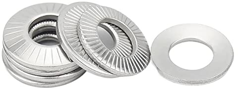 DKAIUSX M3.0-M16 SUS304 Rondella Elastica a Disco in Acciaio Inossidabile Rondella di bloccaggio a Farfalla Rondella zigrinata a Un Lato conica,(40Pcs M4)