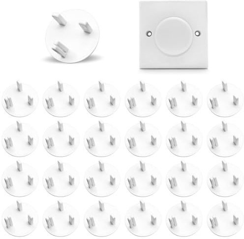 HONRIGO 24 Pack Plug Socket Covers UK, Baby Child Safety Socket Protectors, Tight‑Grip Outlet Guards for Home & School Protection
