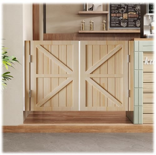 Saloontür Tür-Salon-Türen Schwingen, Veranda, Badezimmer Schwingtüren 80cm 90cm 110cm Hölzerne Café-Pendeltür Innentüren Mit Halber Taille für Bar Garten und Wohnräume(Naturholz,W98*H110cm)