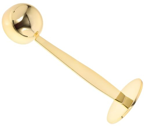 SHINEOFI Cuillère à Mesurer Café Expresso Inox Dorée Double Tête avec Fond Pressé pour Poudre Sucre et Grains Ustensile Cuisine Robuste et Polyvalent