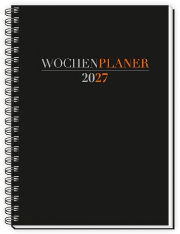 TRÖTSCH - Wochenplaner A5 mit Wire-O Schwarz 2027: Taschenkalender