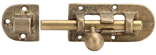HEEPDD Messing-Türriegel, Vintage-Antik-Fensterriegel, Schiebeschloss mit Starker Spannung, für Tor-Holztürbeschläge
