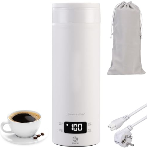 Rosenstein & Söhne Reisewasserkocher: Reise-Wasserkocher & Isolierkanne, 300 W, 500 ml, 4 Temperaturstufen (Wasserkocher klein, Edelstahl, Thermoskanne)