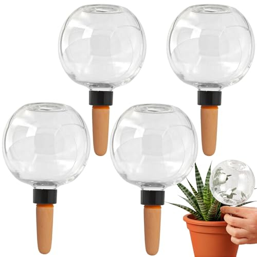 4 bolas de riego automáticas, 750 ml, autoriego macetas para plantas | infiltración gradual,cebollas transparentes,bolas de agua para plantas,riego de habitaciones,balcón y plantas de jardín