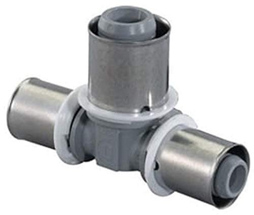 Te reducida PPSU S-Press, para tubería multicapa, 16-50 milímetros de diámetro, 20x16x20, color gris (referencia 1022724)