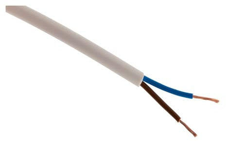 Zenitech - Cavo Di Alimentazione Elettrica H05VV-F 2x 1,5mm² - Cavo Domestico Flessibile - Resistente All'Abrasione E All'Umidità - Bianco - 10m