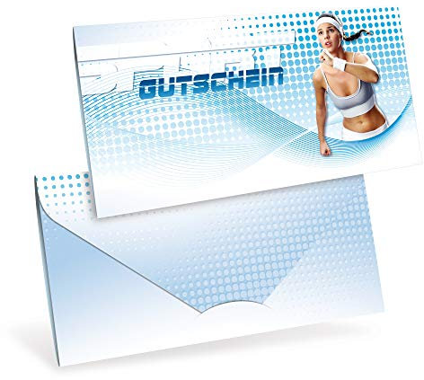 10 Premium-Gutscheinkarten DIN lang verschließbare Faltkarte für Sport, Fitness, Personal Trainer