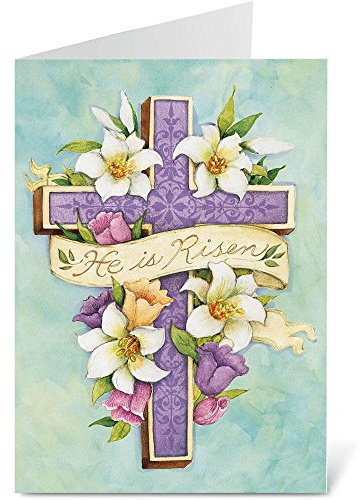 Current Easter Cross Religious Value Greeting Card Set - Value Pack of 8 Cards for Kids & Adults With White Envelopes, 1 Design Prints, Large 5 x 7 Greetings