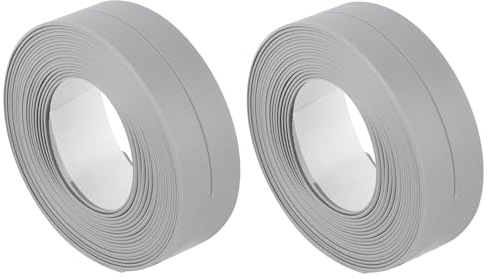 Estink Dichtungsband Selbstklebend Wasserdicht, 2 x 3.2m Länge PVC Band für Küchen, Badezimmer, Wand, Waschbecken,22mm x 3.2M, grau