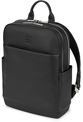 Moleskine (Classic Pro Lederrucksack, Professioneller Bürorucksack, Laptoprucksack für iPad und Notebook bis 15'', Herren Arbeitsrucksack, Größe 43 x 33 x 14 cm) Schwarz