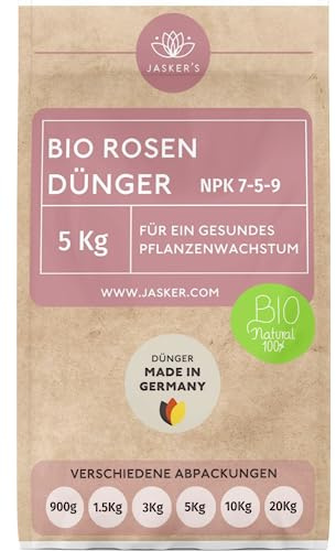 JASKERS® Langzeit Rosendünger Bio 5 Kg | Optimaler Dünger Für Rosen - Stärkt Und Vitalisiert | Nährstoffreicher Rosen Langzeitdünger & In Deutschland Abgefüllt