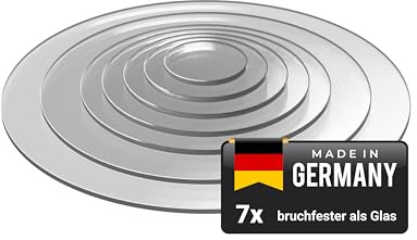 EH Design Acrylglas Platte rund ⌀ 25 cm Stärke 4 mm transparent | Glasersatz nach Maß, UV-beständig, witterungsbeständig, hochglänzend, farblos, für Möbel, Deko & DIY, Made in DE