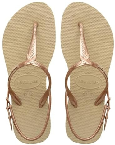 Havaianas - Twist, Sandali Comodi, Eleganti E Versatili, Fibbia Regolabile Sui Lati, Cinturini A T Con Finitura Metallica, Suola Antiscivolo, Donna