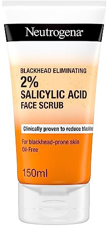 Neutrogena Blackhead Eliminating Face Scrub (1x 150ml), Gentle Face Care with 2% Salicylic Acid, Oil-Free Exfoliator to Help Reduce Blackheads from Day 1, Suitable for Blackhead-Prone Skin