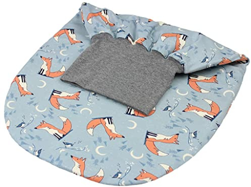 Strampelsack - Pucksack Füchse blau von 0-6 Monate