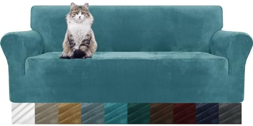 MAXIJIN Sofaüberwurf für Haustiere, 3-Sitzer, Pfauenblau