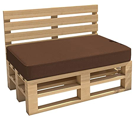 chilly pilley Palettenkissen Gartenkissen Wasserdicht Palettenauflage Palettenpolster Indoor Outdoor Waschbar Abnehmbar Sitzkissen Rückenkissen (Sitzkissen 120x60x15, Braun)