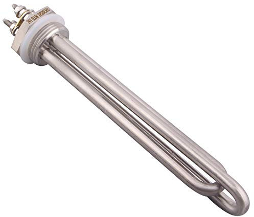 DERNORD 24V 600W DC Submersible Water Heater Element Stainless Steel Heating Element with 1 Inch BSP Thread Fitting Double U Type