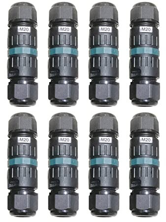 Kabelverbinder Wasserdicht IP68 für Ø5-12 mm Kabeldurchmesser, 3-polig Erdkabel Verbindungsmuffe Abzweigdose, Verteilerdose Außen Schwarz für Garten, Outdoor, Boden, Dach (3-polig 8p)