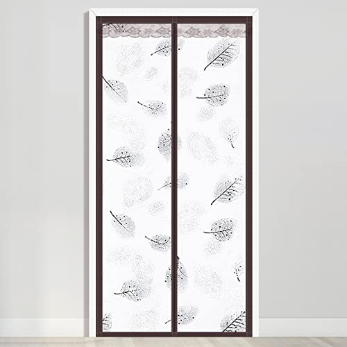ZJKXJH wärmeschutzvorhang Isolierter Türvorhang Magnetisch, Thermische Selbstschließende Türabdeckung, Kühler Sommer Warmer Winter Zugluft-Isolierung Tür-Bildschirm, Braun (Size : 90X200cm/36X80 in)