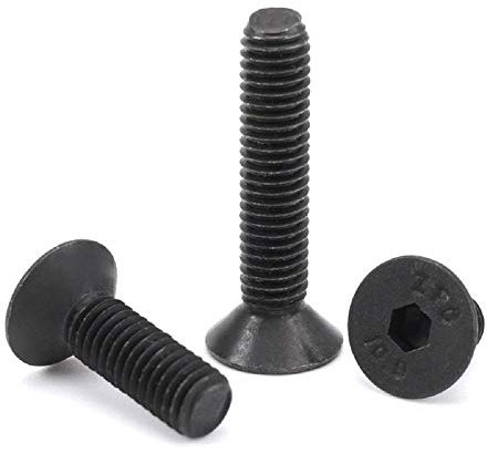 PULaif Selbstschneidende Schrauben, 12,9 hochfeste Senkkopf-Innensechskantschraube, Schwarze Flachkopf-Innensechskantschraube, M6M8*8x10x12-60-M8*60 (10 Stück) (Color : M8*60 (10pcs))