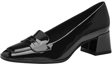 Tamaris Damen Pumps Blockabsatz bequem; Black, EU 39