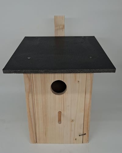Nistkasten Nisthöhle für Vögel Vogelhaus Nistkasten zum Aufhängen Bruthöhle mit Einflugloch 45mm Natur (N1)